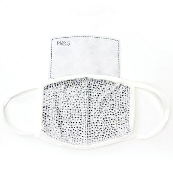 Rhinestone Face Mask In Polyester Material - HOST PICK!!! - Picture 10 of 13